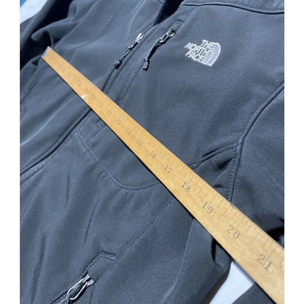 The North Face TNF Apex Jacket Mens Medium Black Softshell Full Zip Fleece Lined